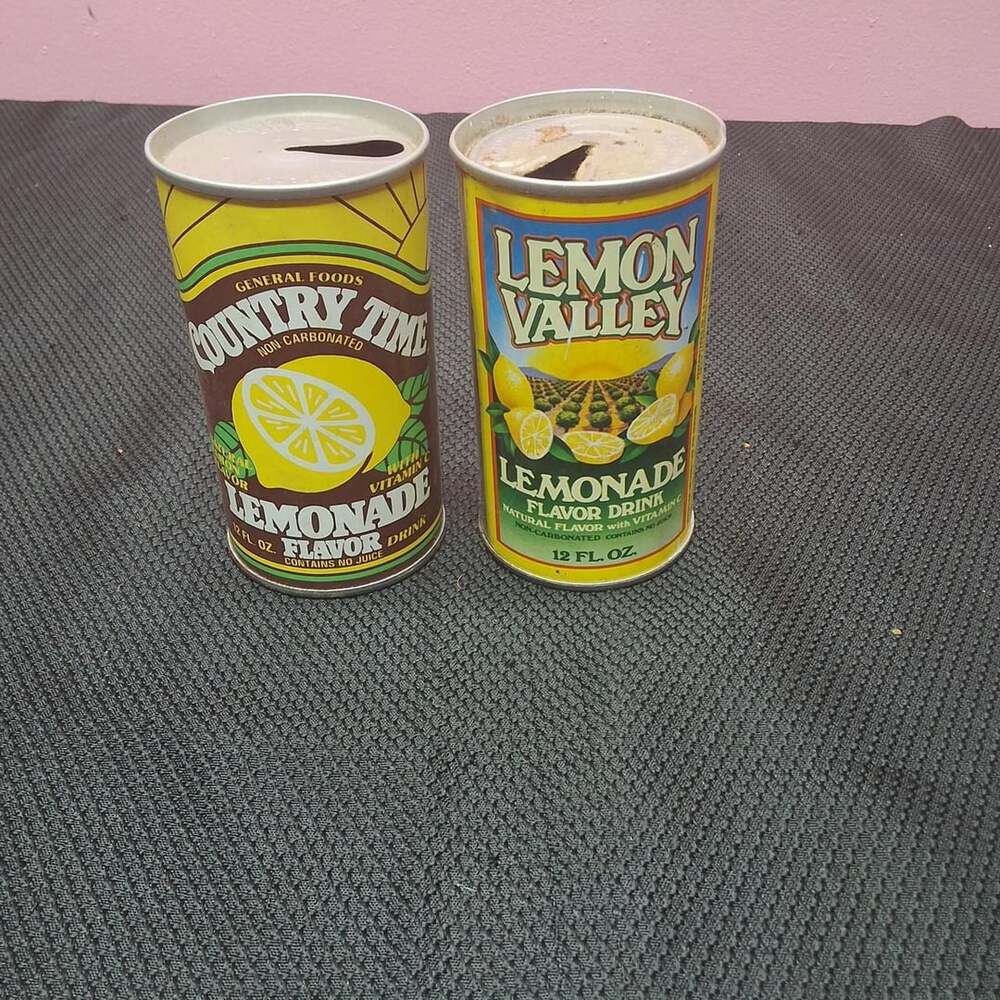 Vintage Country Time And Lemon Valley Lemonade Cans